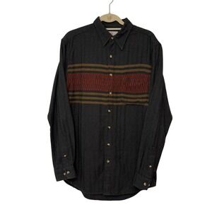 The Territory Ahead Dress Shirt Mens Dark Gray Aztec Flannel Medium Tall